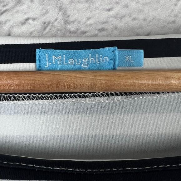 J. McLaughlin Monochrome Striped Top - Picture 6 of 11